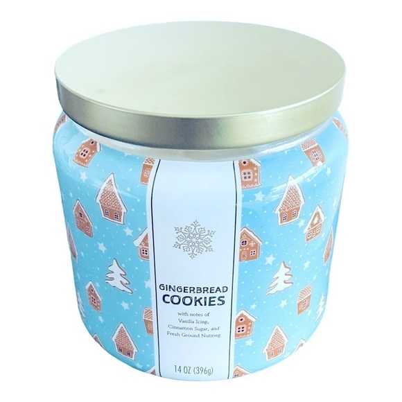 🩵Gingerbread Candle Gingerbread Cookie Scent 14oz Decorative Jar & White Candle - Picture 3 of 4
